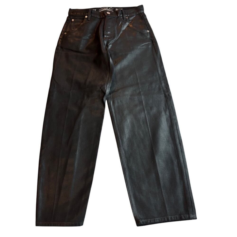Nwot Daily Blue Mantra Barrel Jeans Black Coated Denim Adriano Goldschmied 26